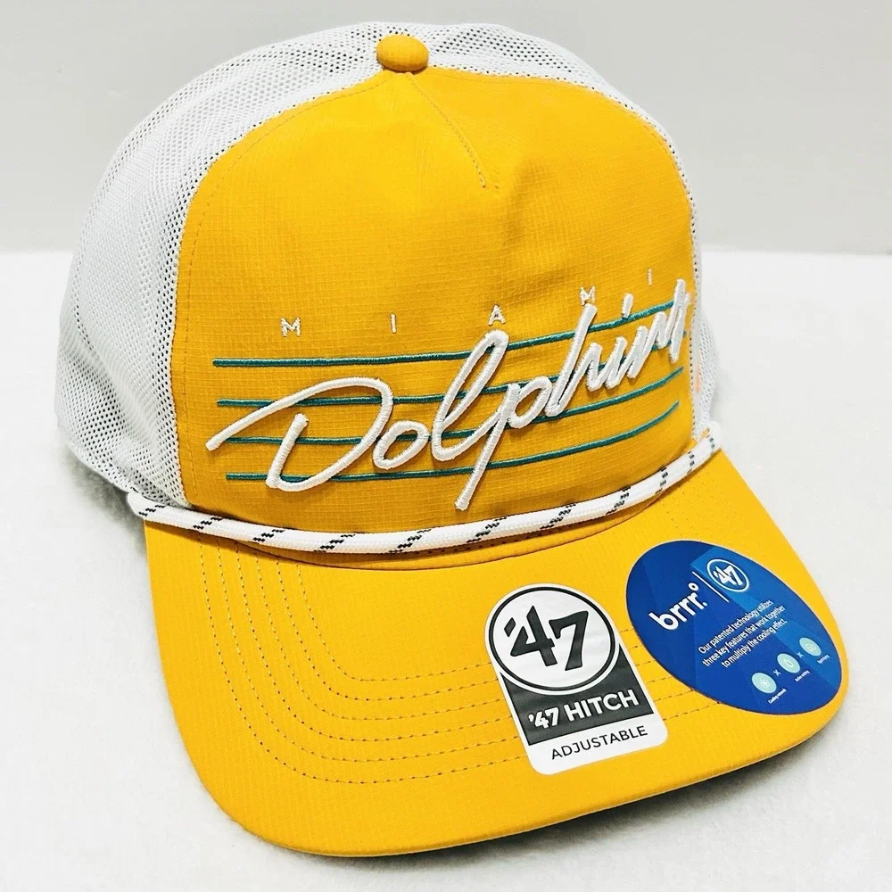 '47‎ Brand Miami Dolphins Downburst Hitch Hat Cap Adjustable Snapback Orange NFL